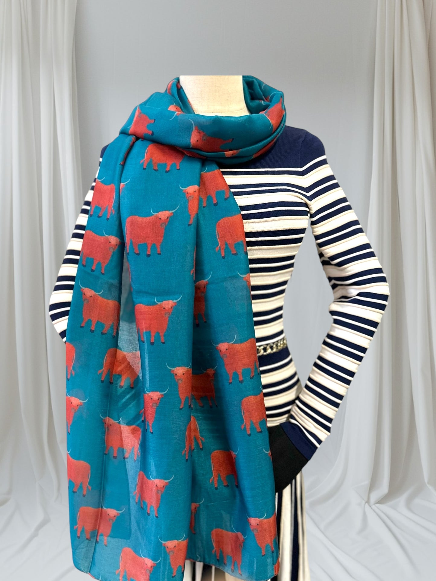 Highland Cow Print Scarf