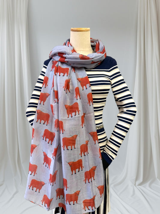 Highland Cow Print Scarf