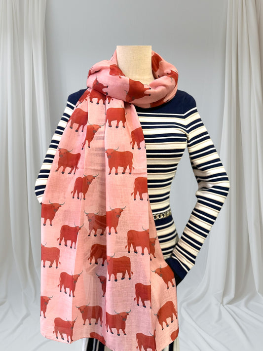 Highland Cow Print Scarf