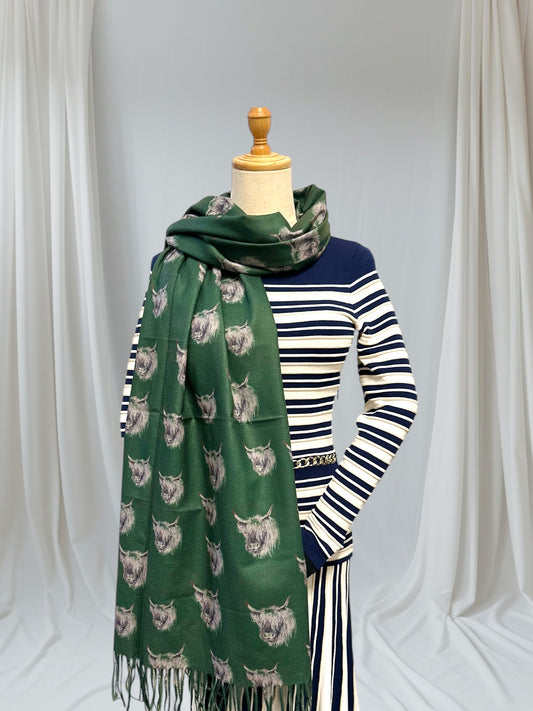 Highland Cow Beautiful Cashmere Feel Scarf