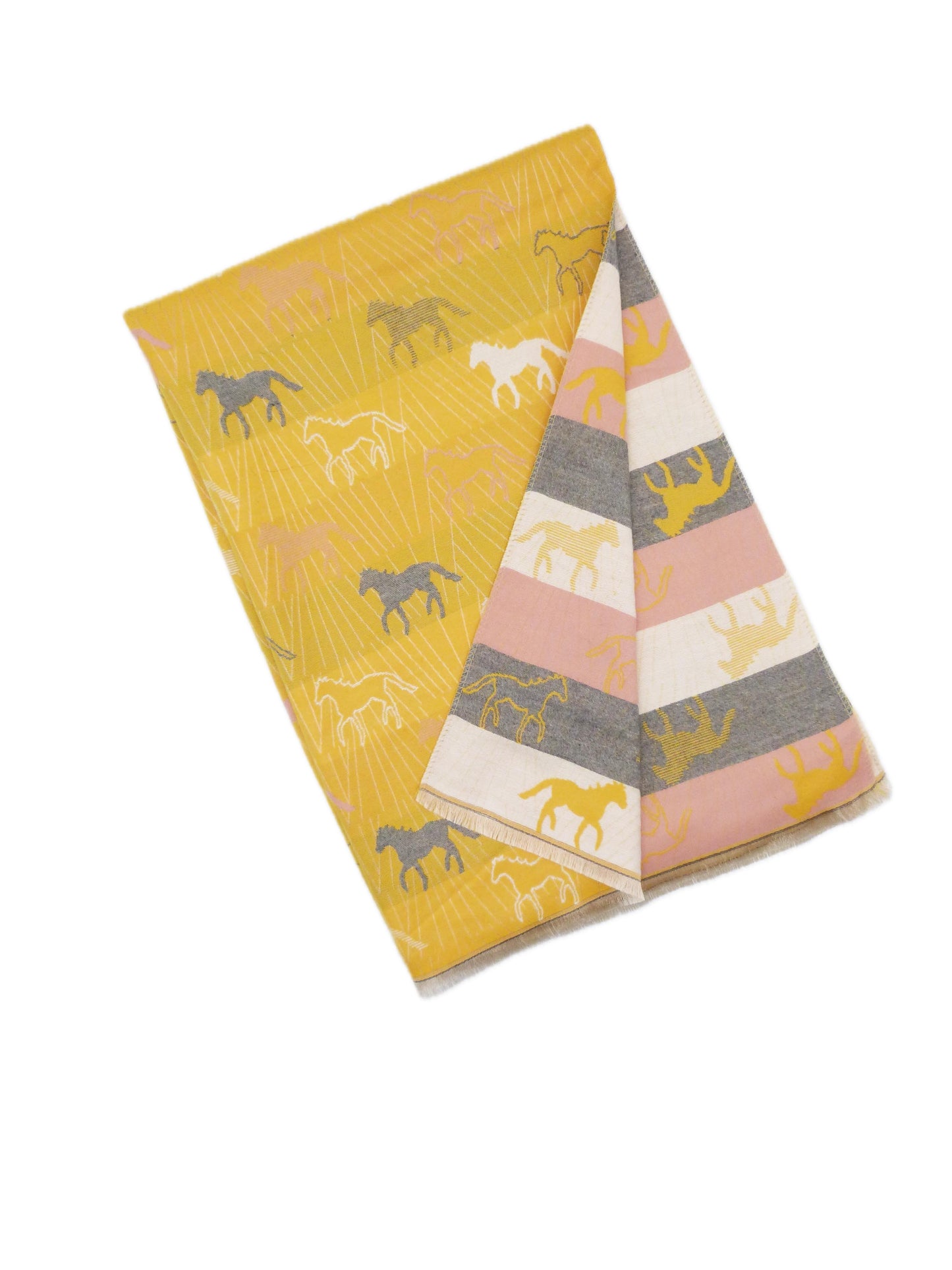 Horses  Printed Cashmere Feel Winter Wrap