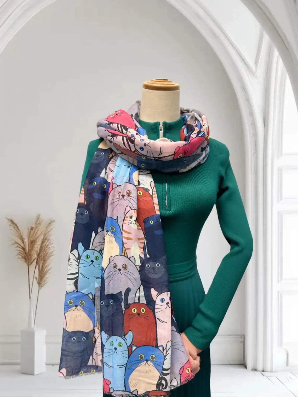 Funky Cats Printed Scarf