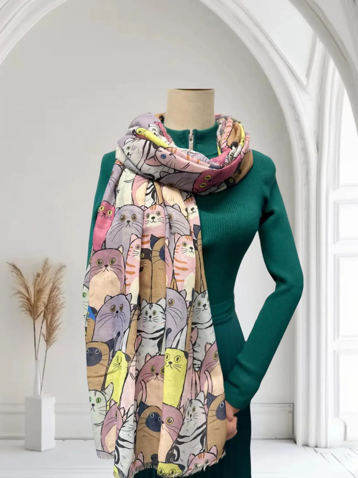 Funky Cats Printed Scarf