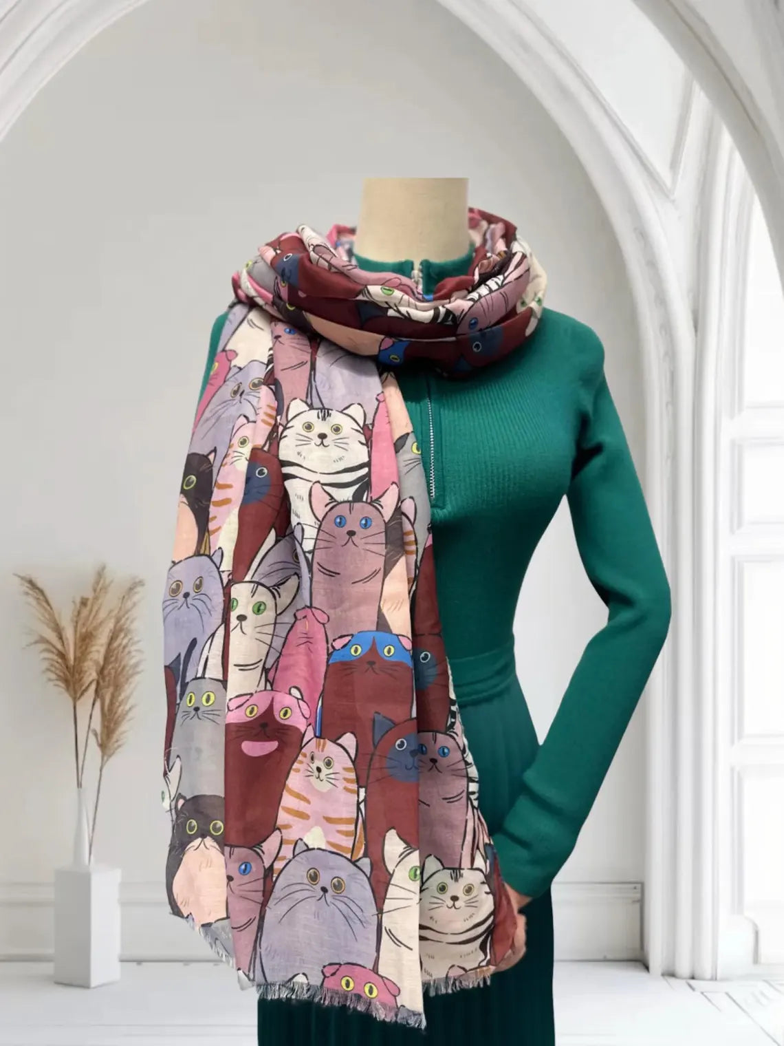 Funky Cats Printed Scarf