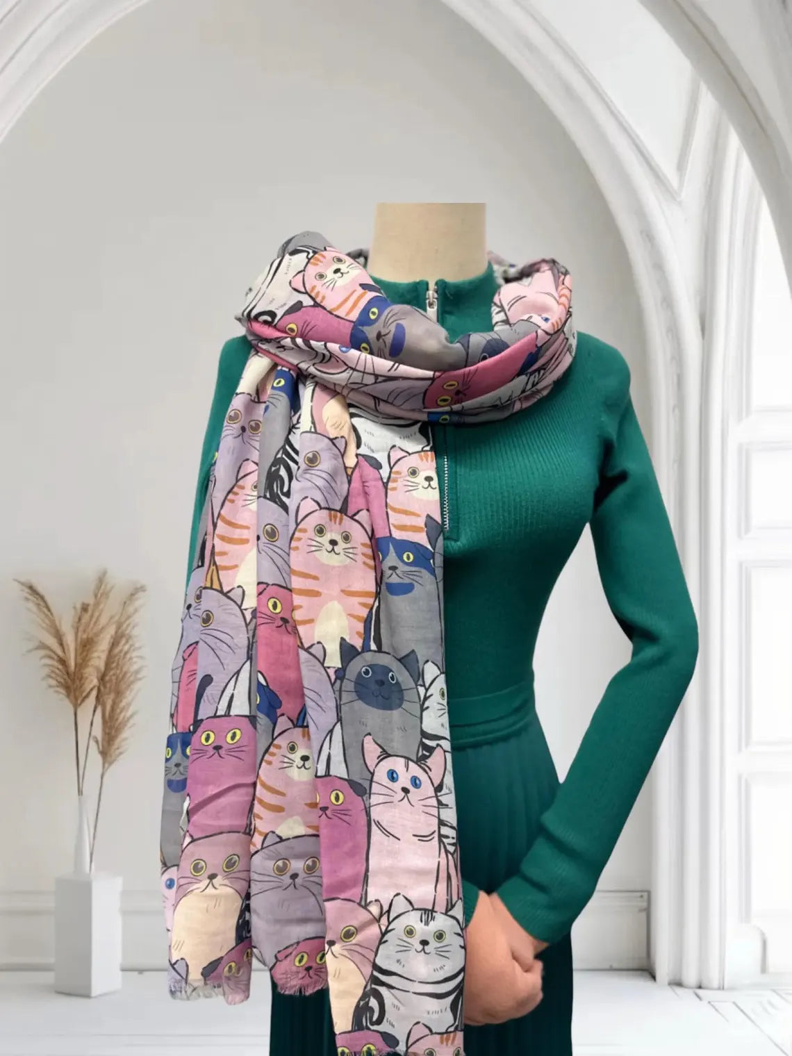 Funky Cats Printed Scarf