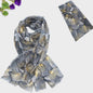 Glitter Ginkgo Print Lightweight Scarf