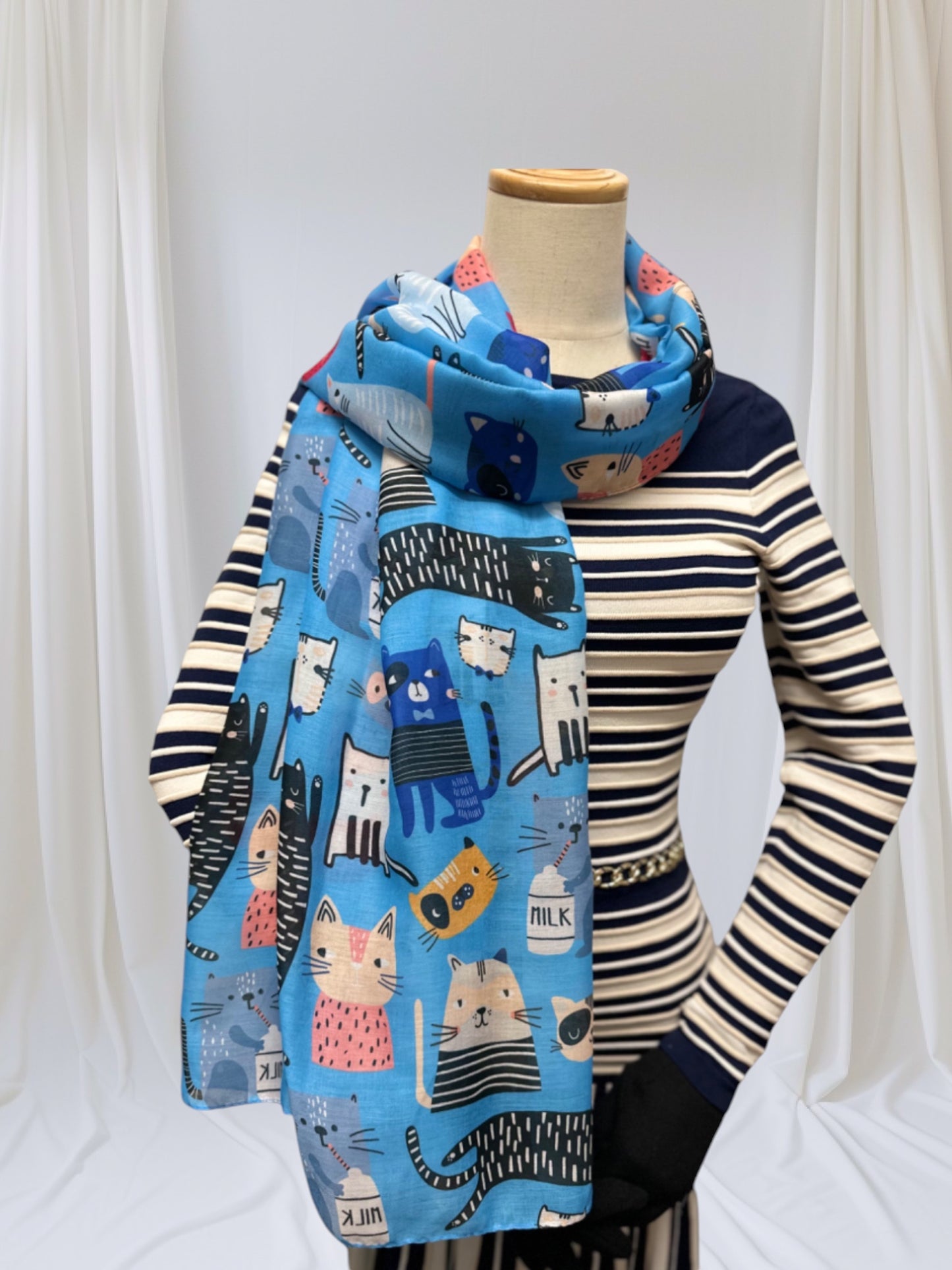Cute Cat  Print Scarf