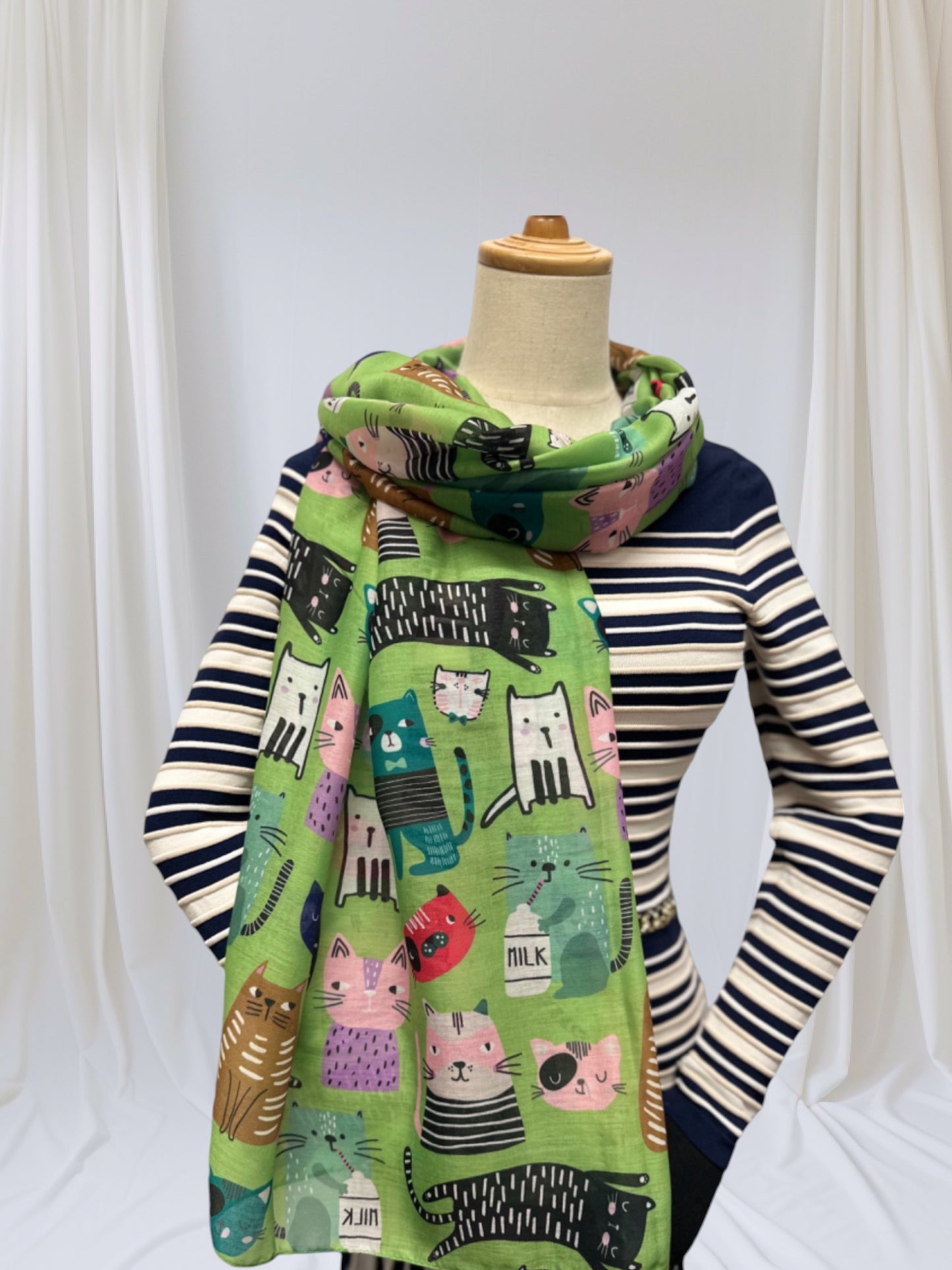 Cute Cat  Print Scarf