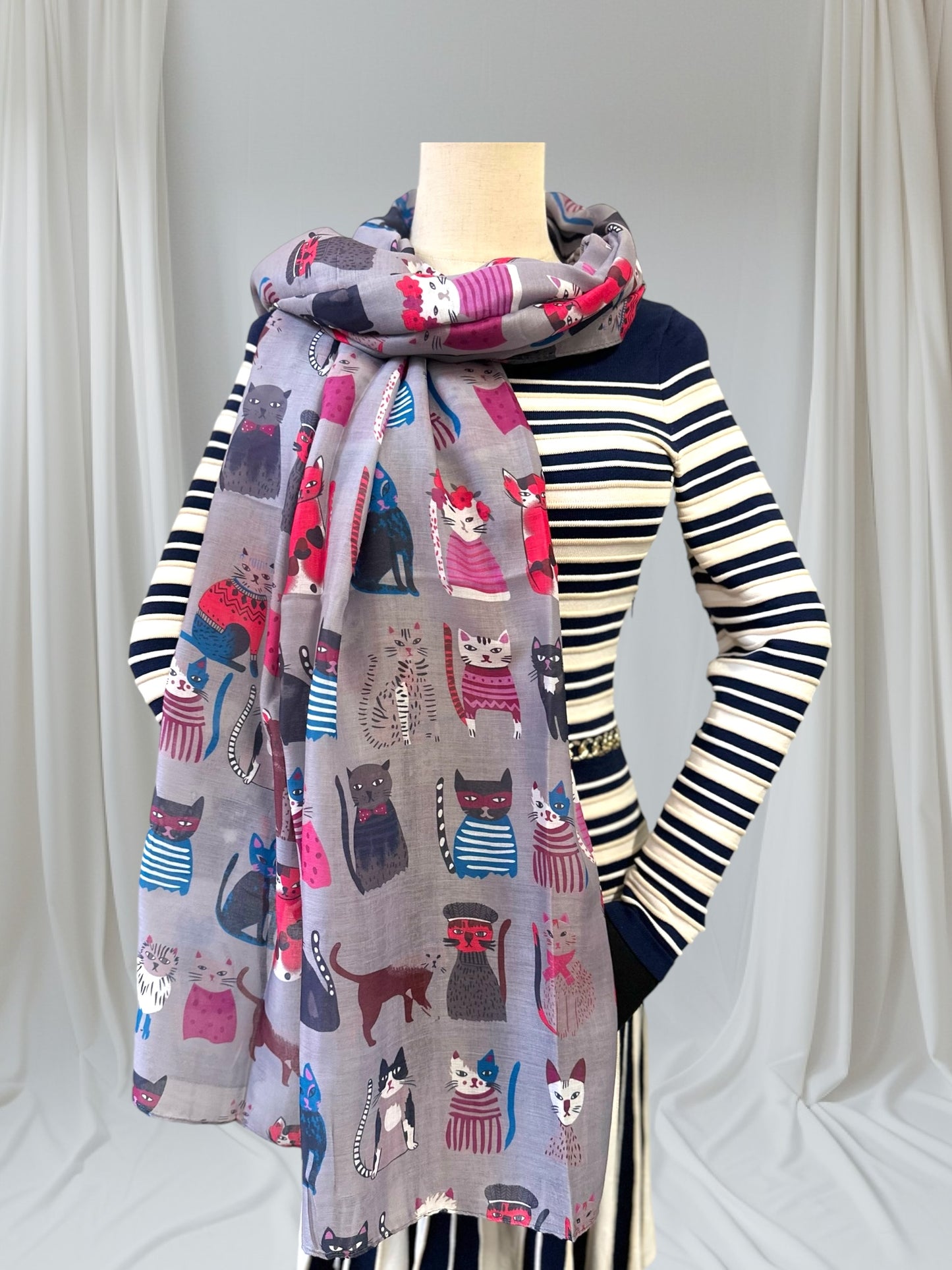 Cute Cat Print Scarf