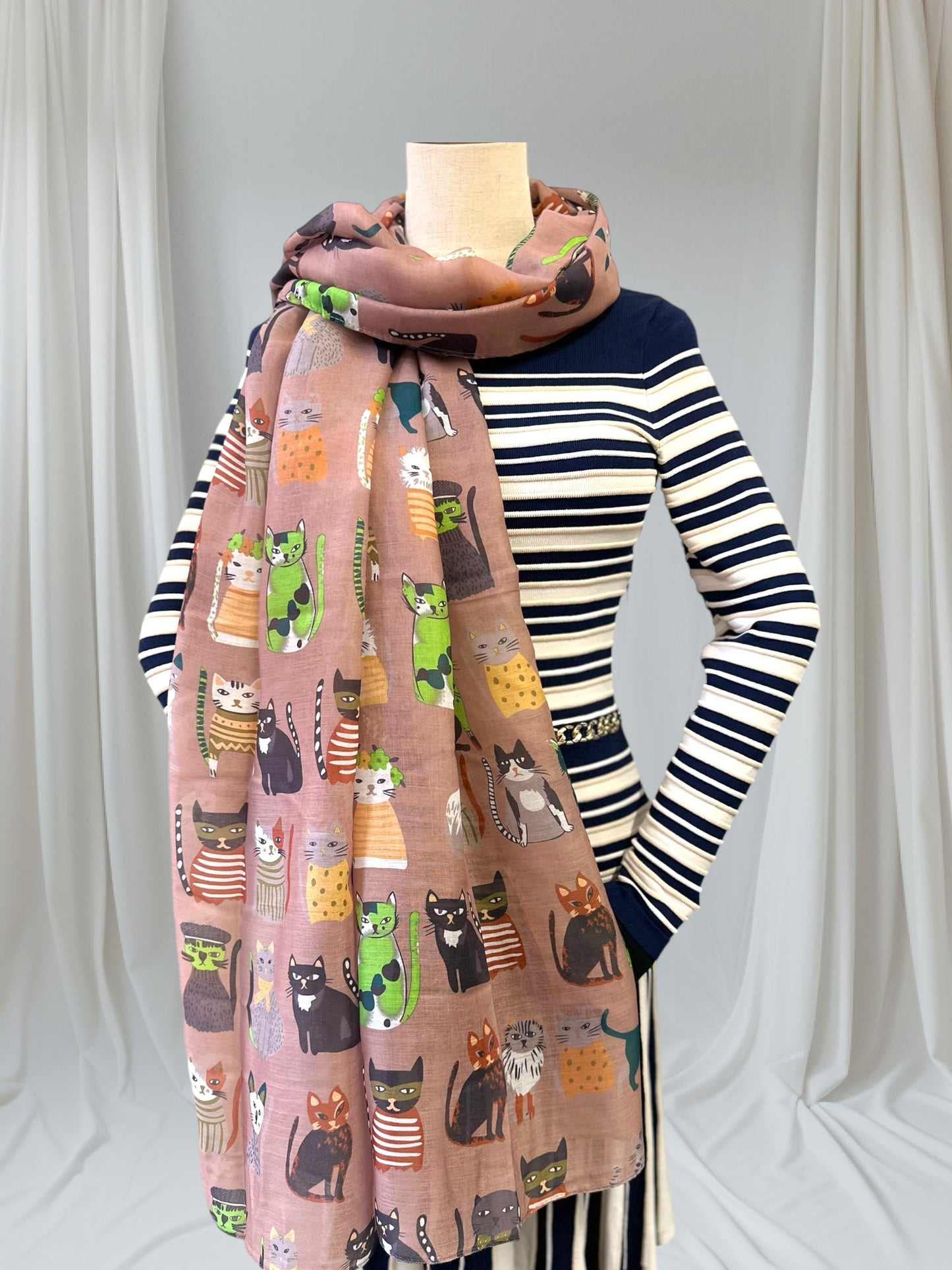 Cute Cat Print Scarf