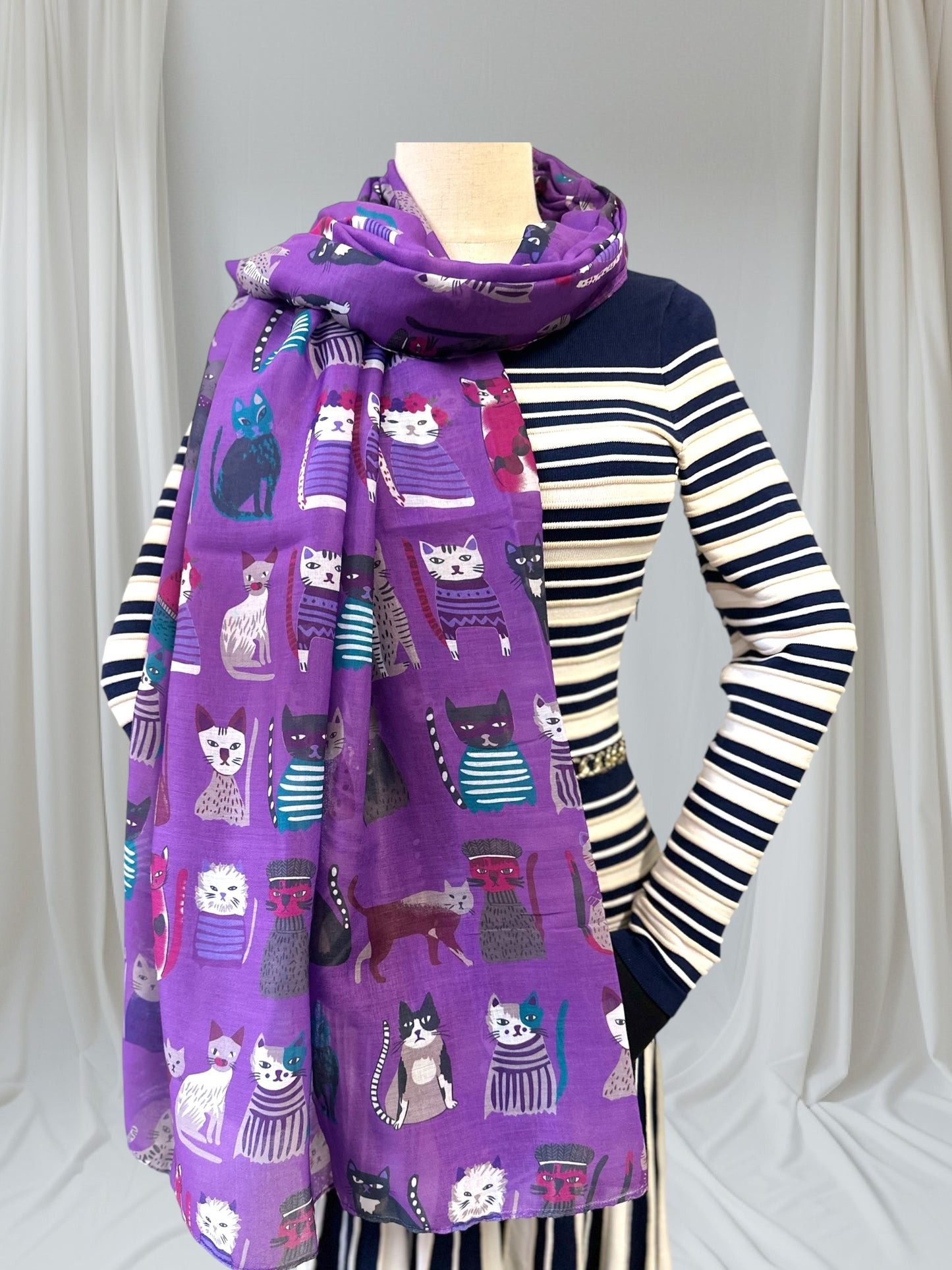 Cute Cat Print Scarf