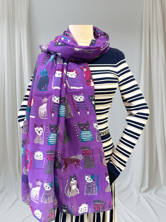 Cute Cat Print Scarf