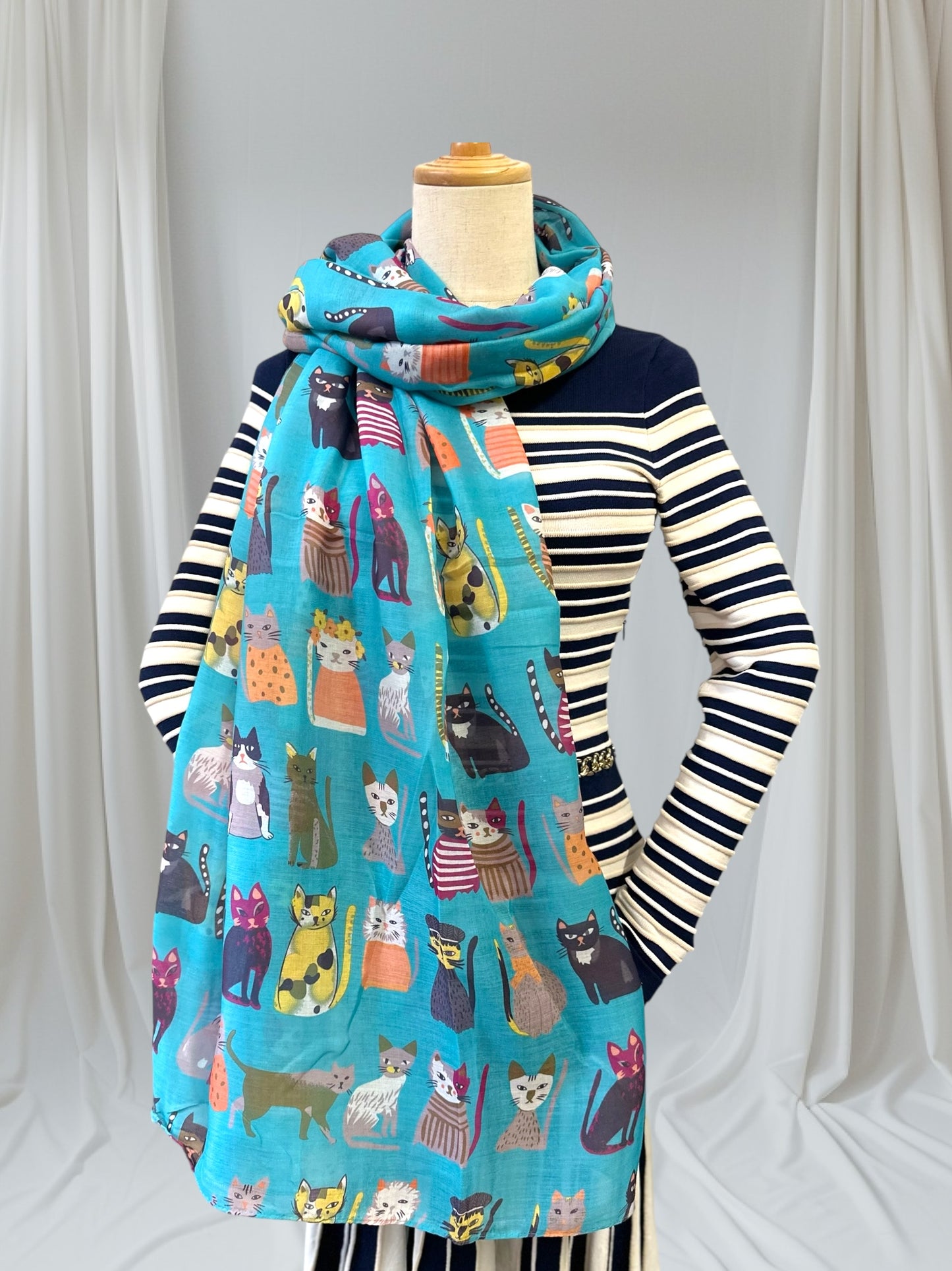 Cute Cat Print Scarf