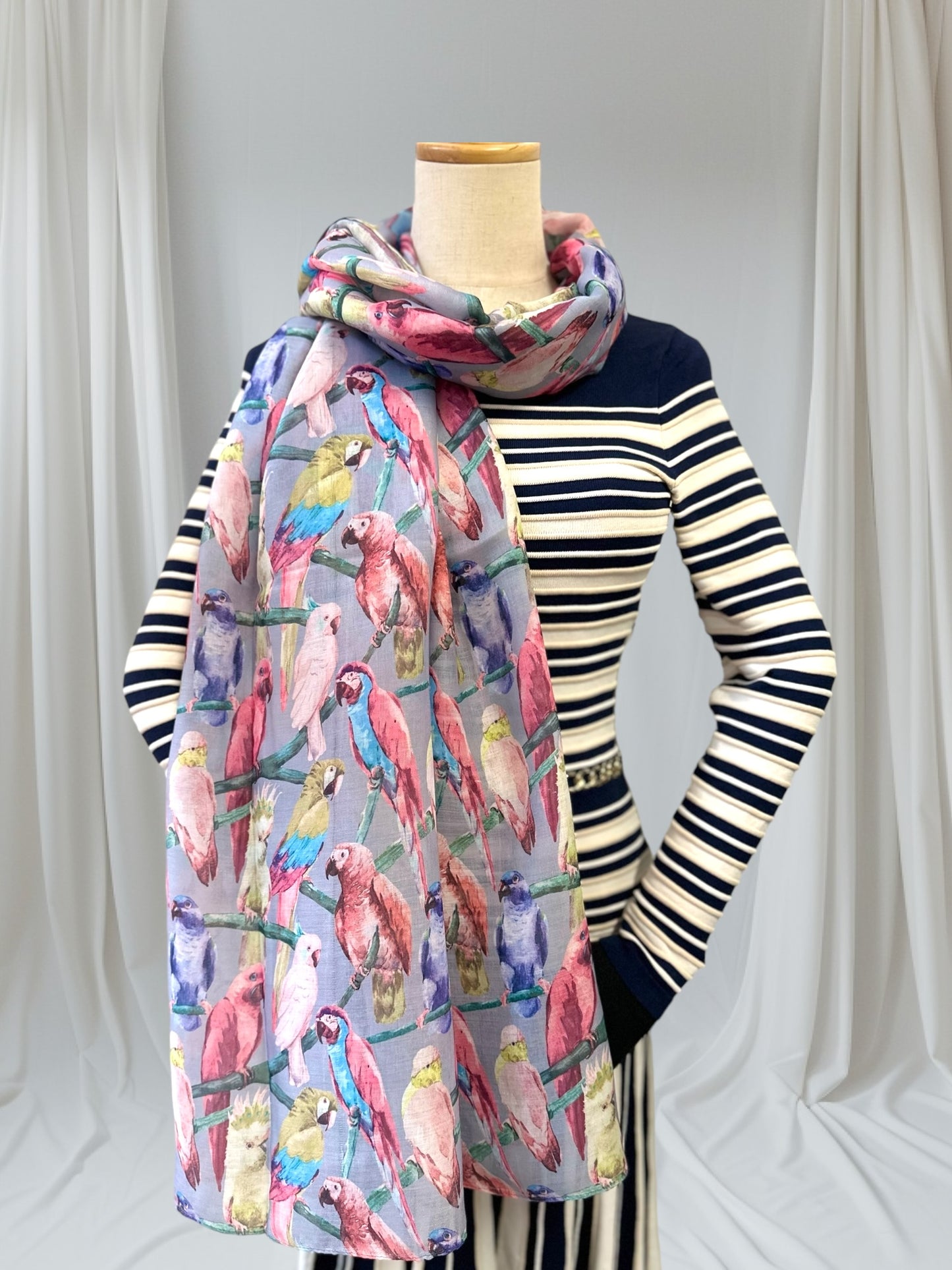 Bird Parrot  Print Scarf