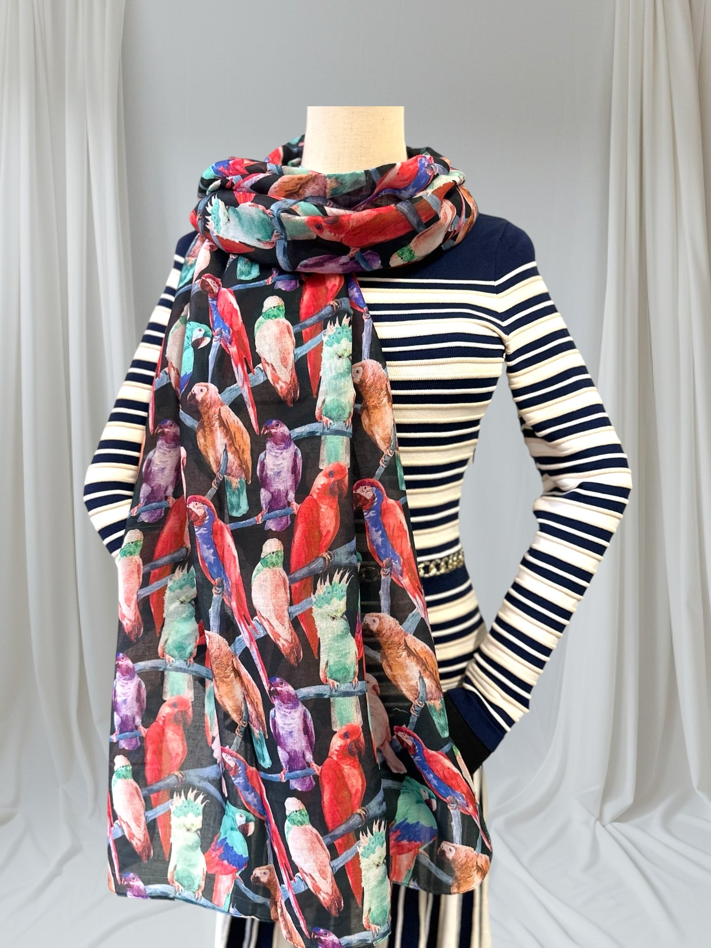 Bird Parrot  Print Scarf
