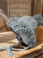 Winter Hats for Women Double Layer Fleece Line Beanie Hat with Pearl Beads & Bobble Pom Pom