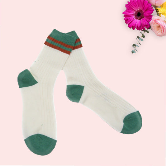 Sport Plain with Colours on Cuff Seamless Socks
