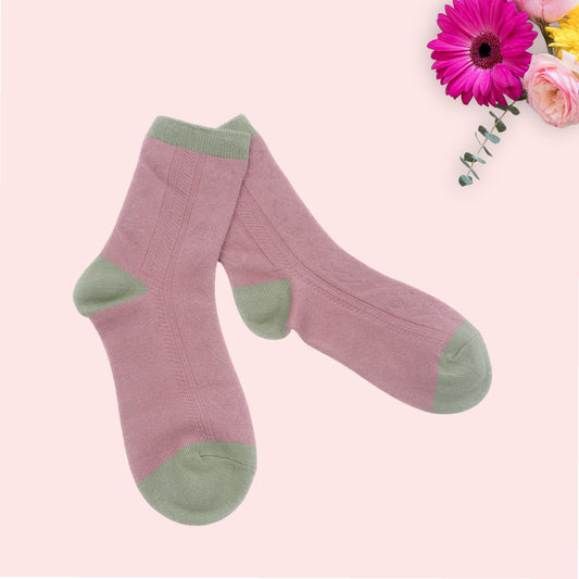 Aran Pattern Plain Seamless Socks