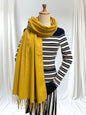 Super Soft Plain pashmina Tassel Scarf Wrap