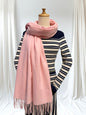 Super Soft Plain pashmina Tassel Scarf Wrap