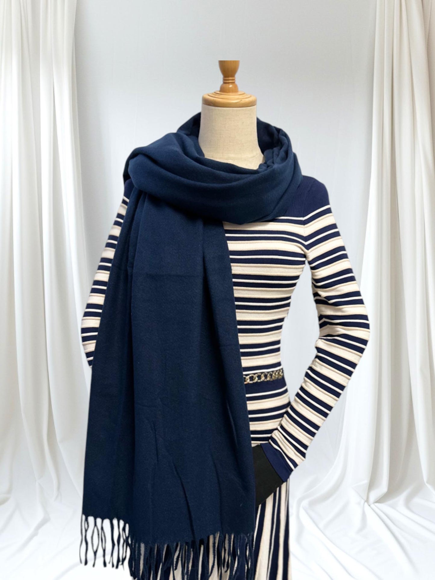 Super Soft Plain pashmina Tassel Scarf Wrap