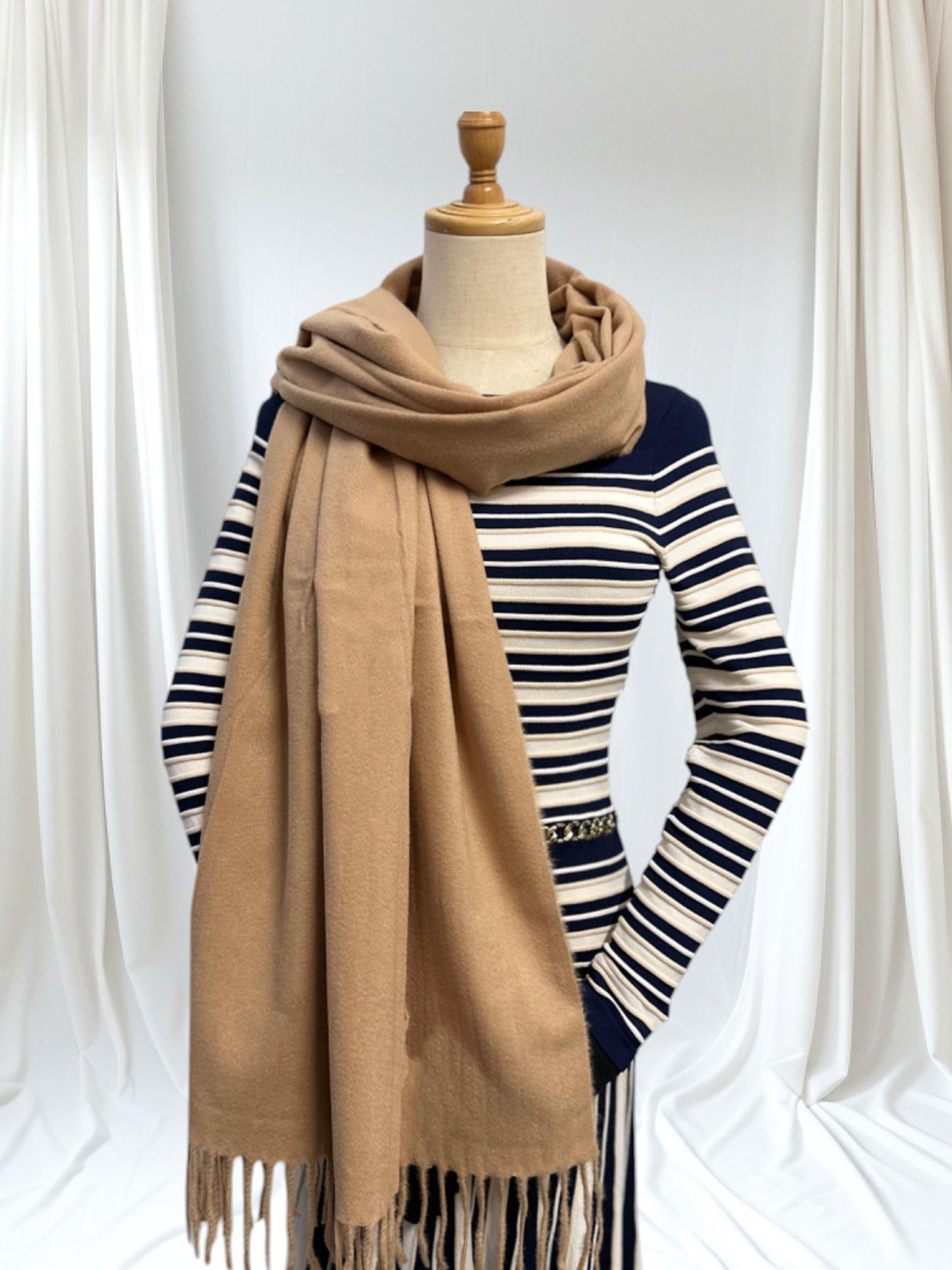 Super Soft Plain pashmina Tassel Scarf Wrap