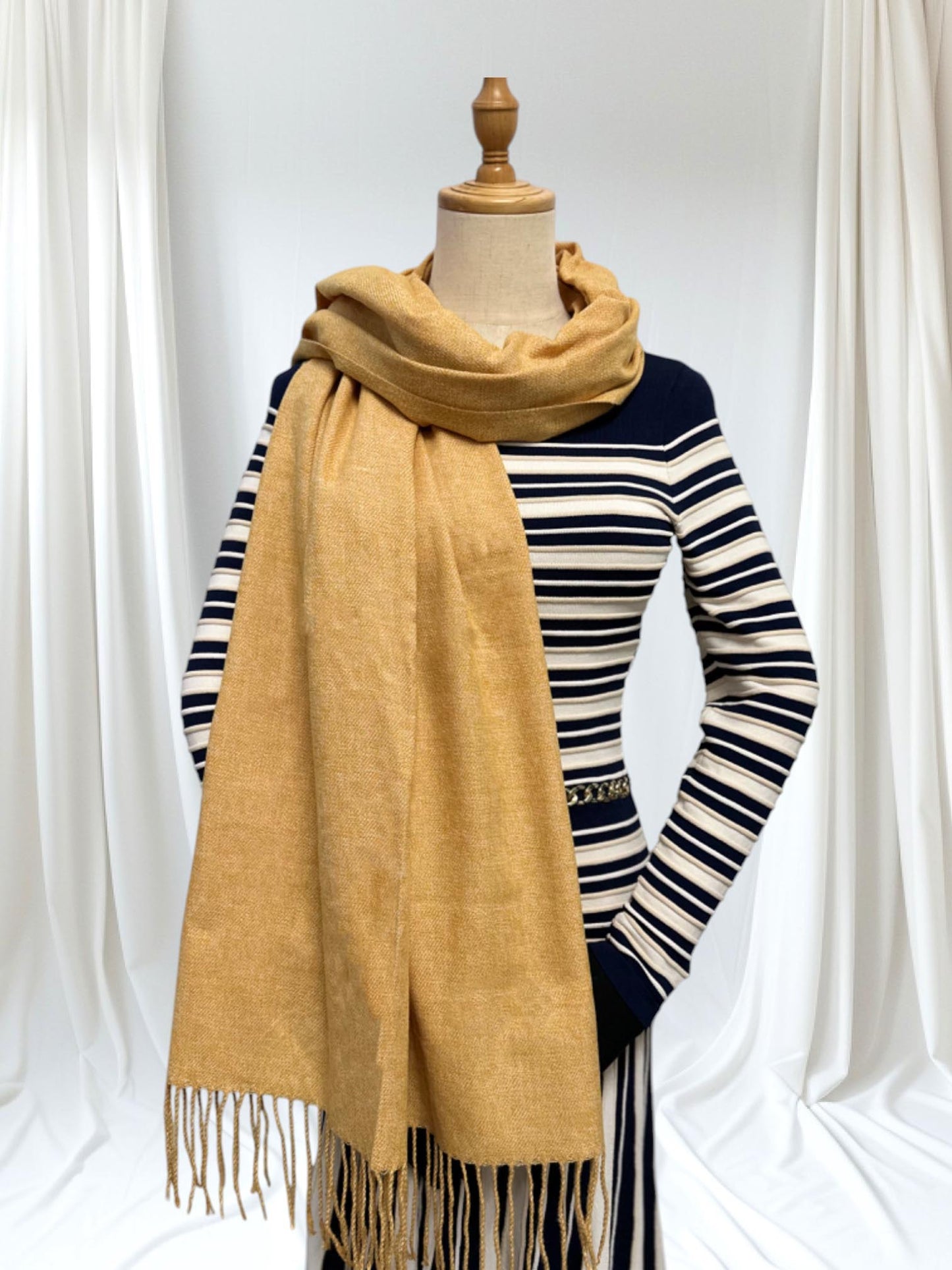 Super Soft Plain pashmina Tassel Scarf Wrap