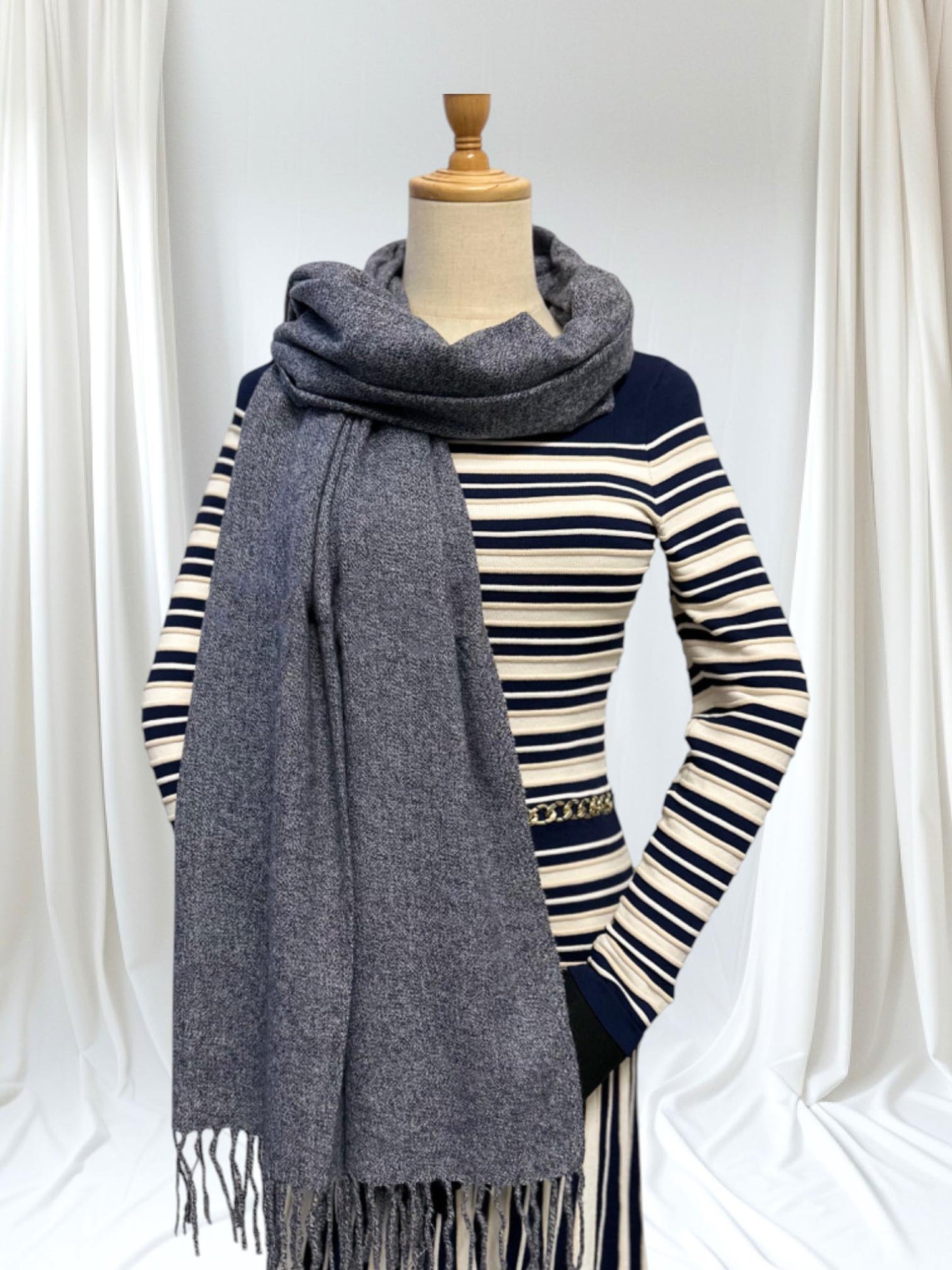 Super Soft Plain pashmina Tassel Scarf Wrap