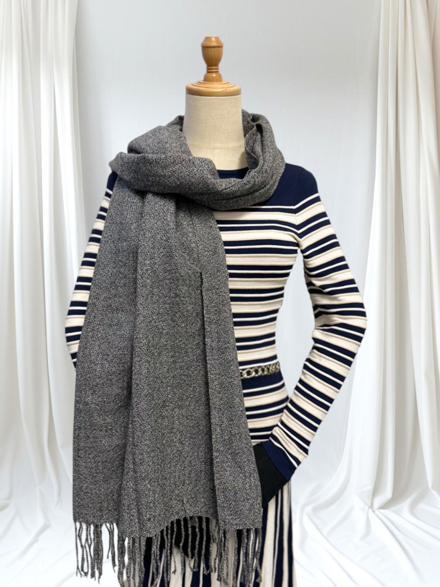 Super Soft Plain pashmina Tassel Scarf Wrap