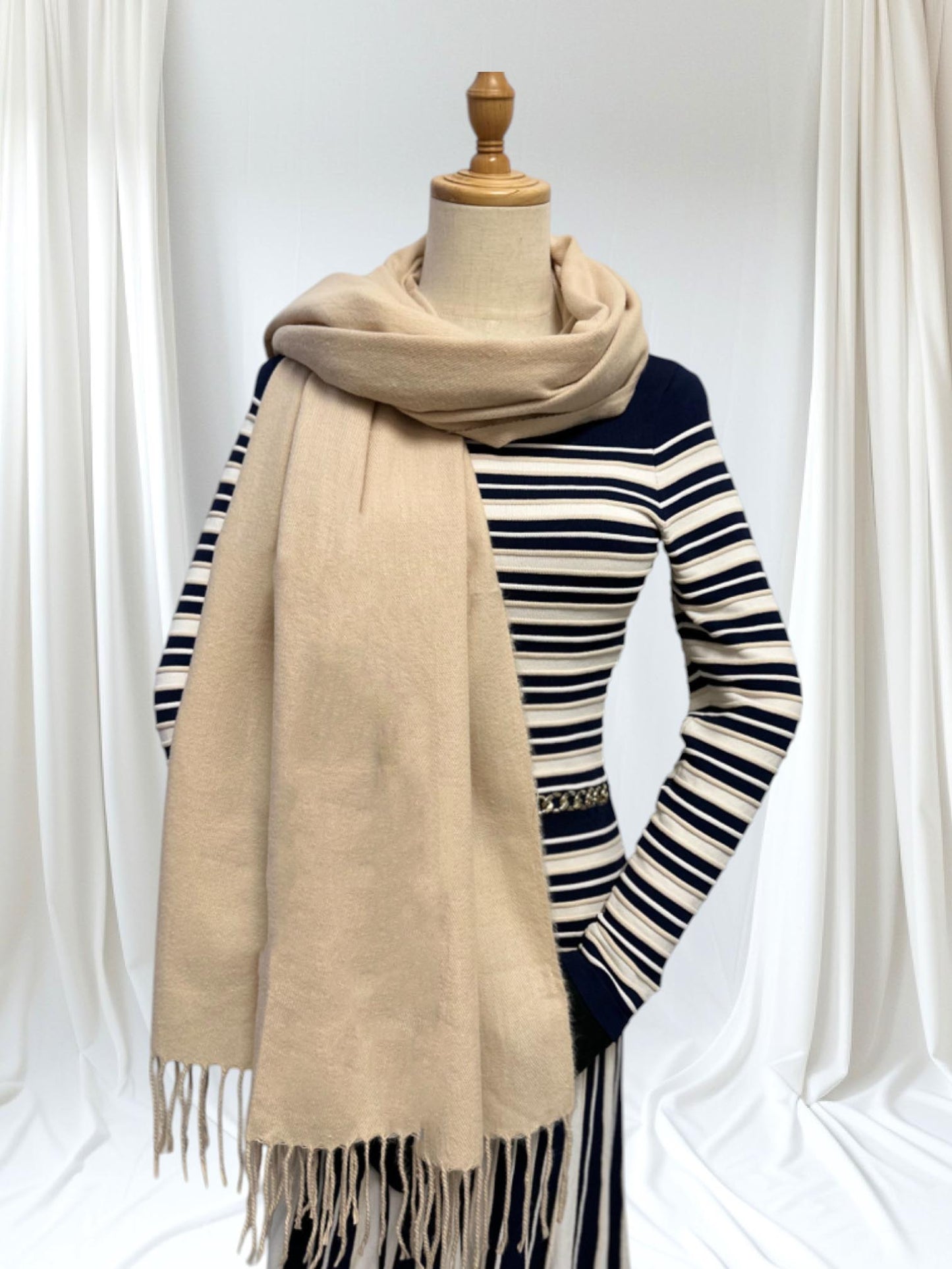 Super Soft Plain pashmina Tassel Scarf Wrap