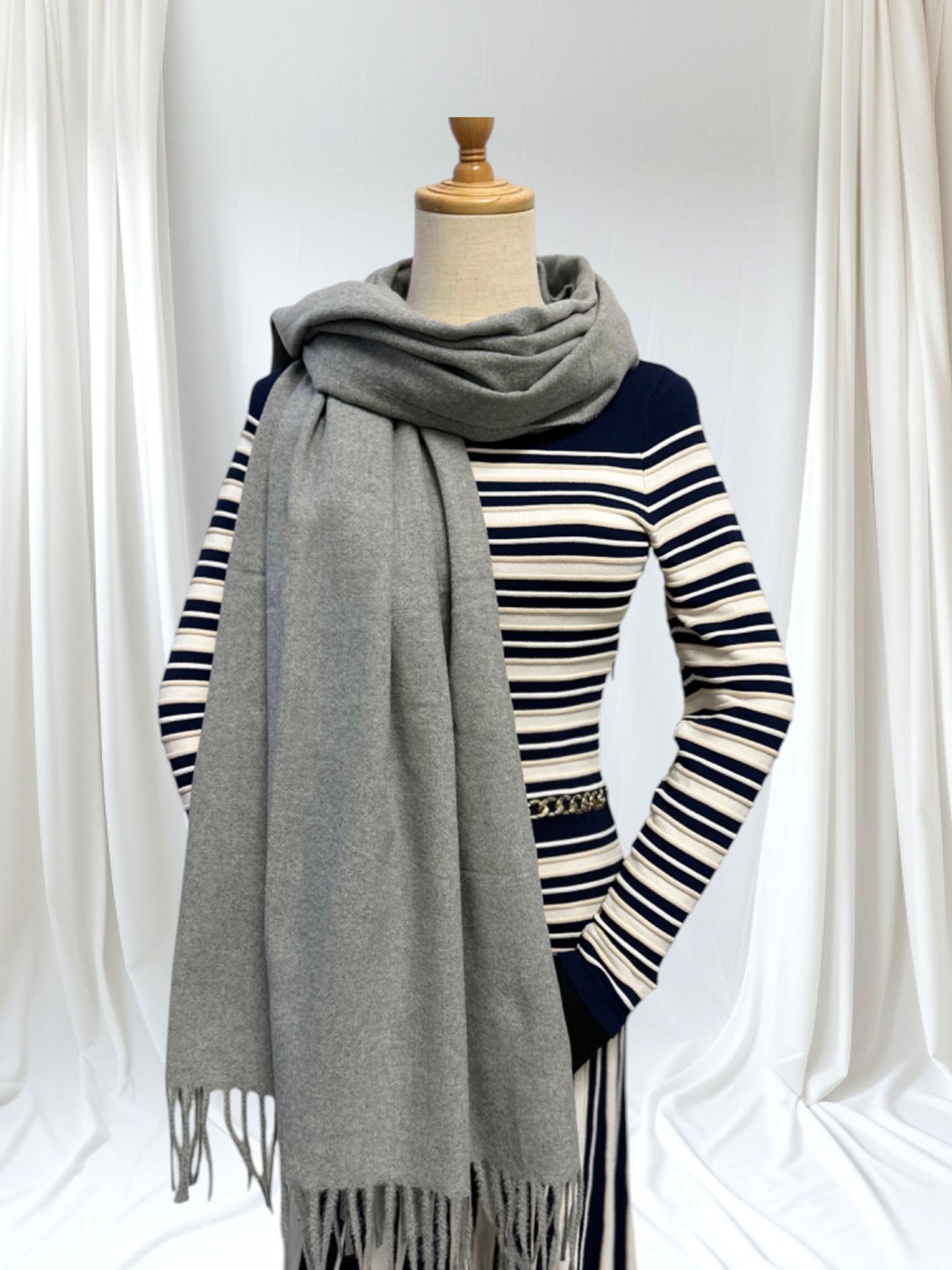 Super Soft Plain pashmina Tassel Scarf Wrap
