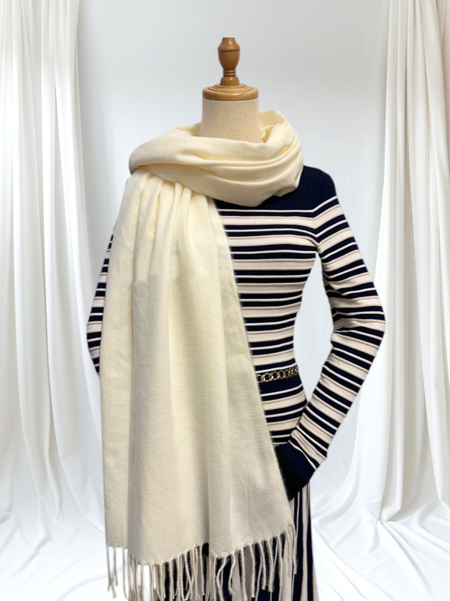 Super Soft Plain pashmina Tassel Scarf Wrap