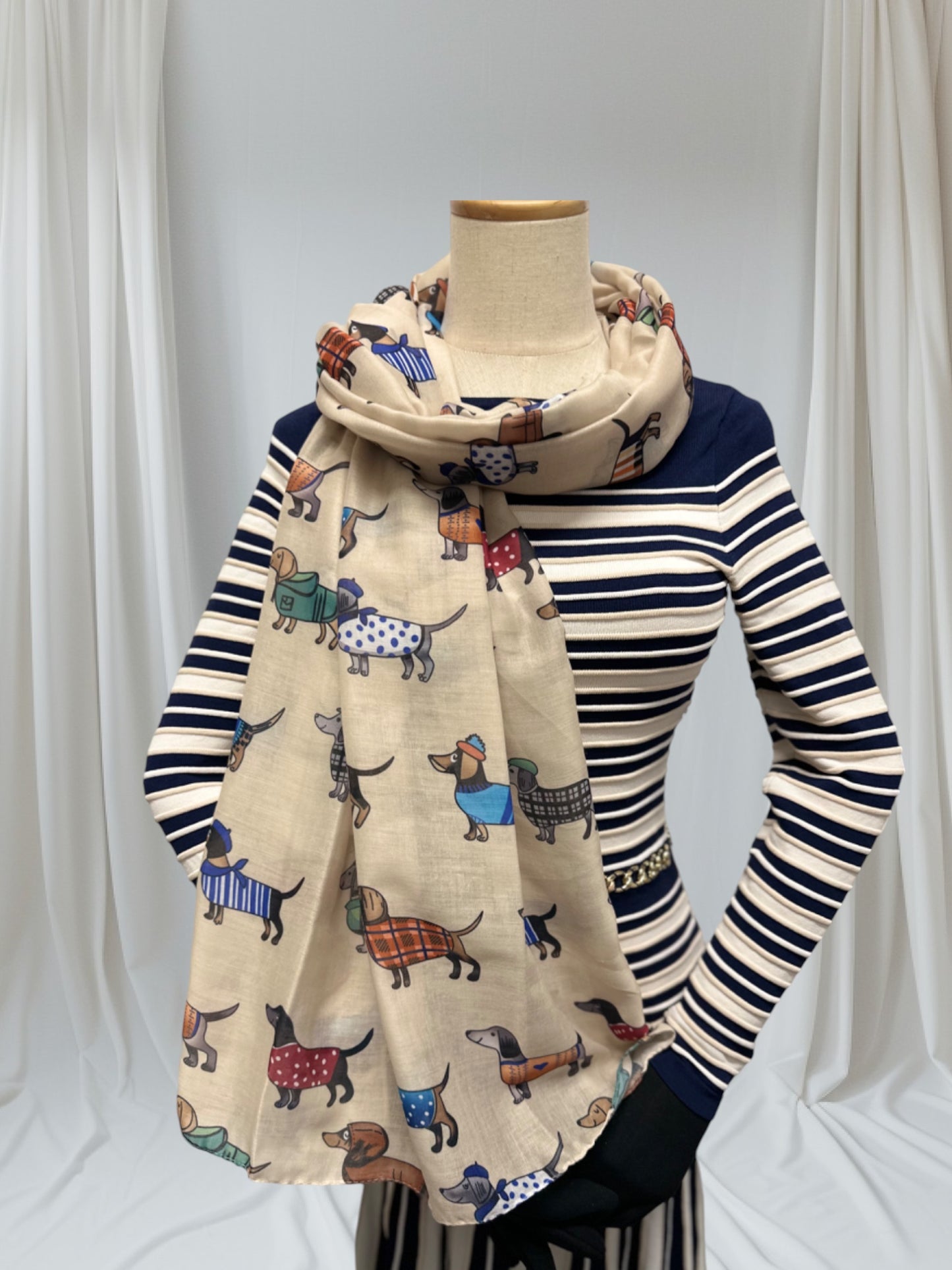 Sausage Dog  Print Scarf