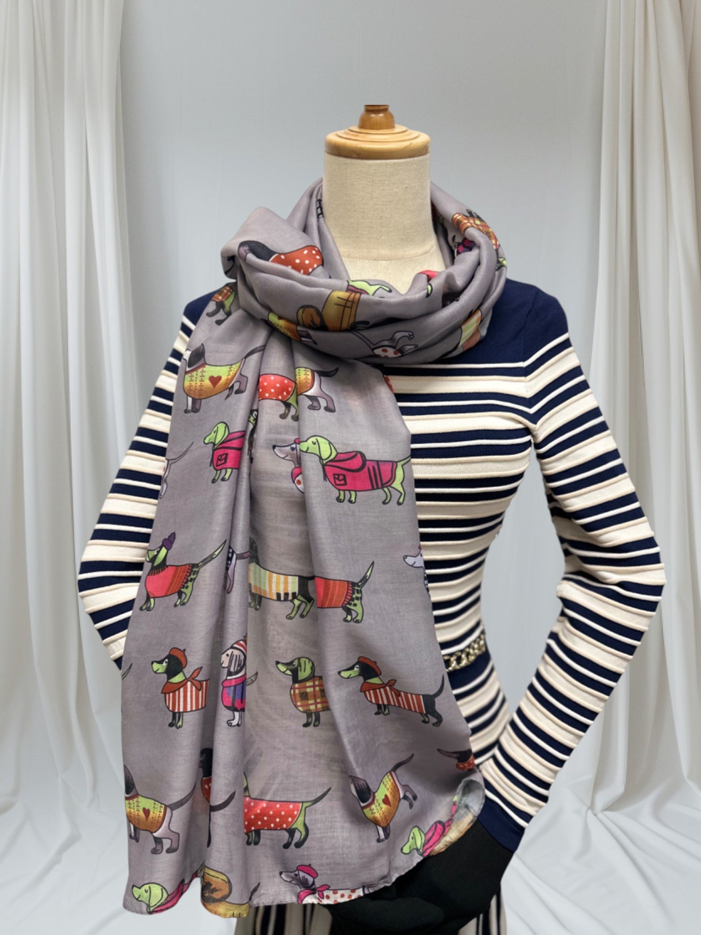 Sausage Dog  Print Scarf
