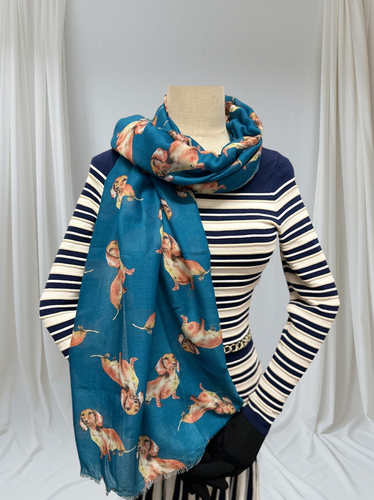 Sausage Dog Print Scarf