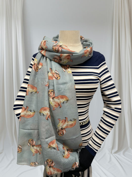 Sausage Dog Print Scarf