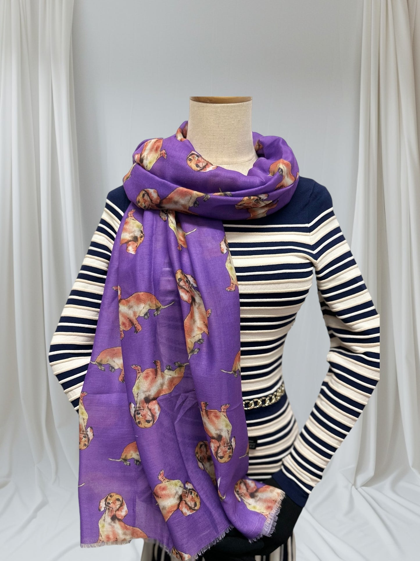 Sausage Dog Print Scarf
