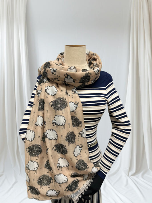Sheep Print Large High Quality Scarf