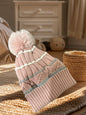 Unisex Double Layer Fleece Line Beanie with Bobble Pom Pom