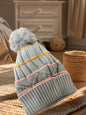 Unisex Double Layer Fleece Line Beanie with Bobble Pom Pom