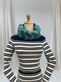 Knitted Infinity Glitter  Zigzag Snood