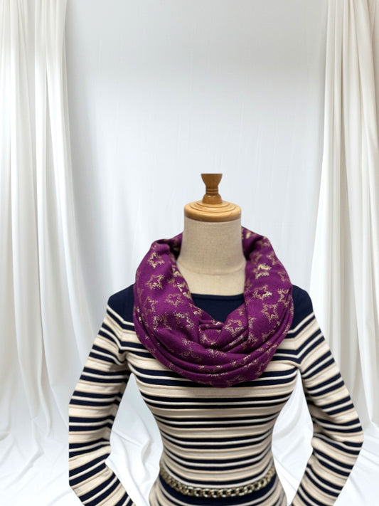 Large Glitter Stars Print Snood