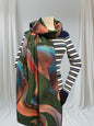 Rose gold outlined Swirl Wave  Print Pashmina
