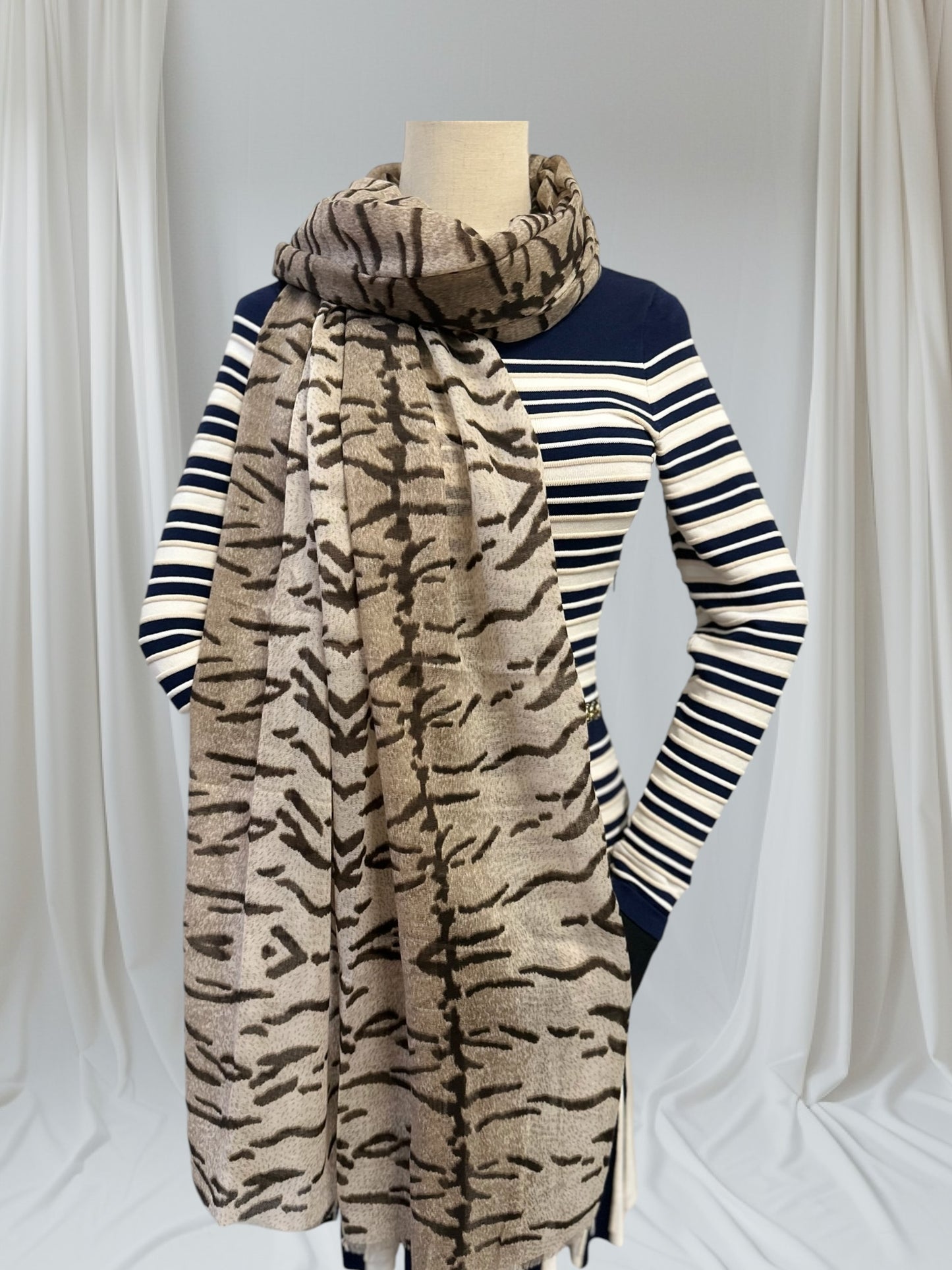 Two Tone Tiger Stripes Scarf