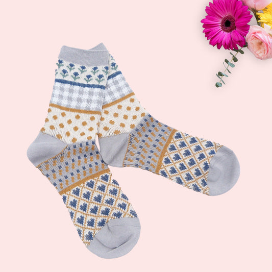 Flower Dots Heart Pattern Socks