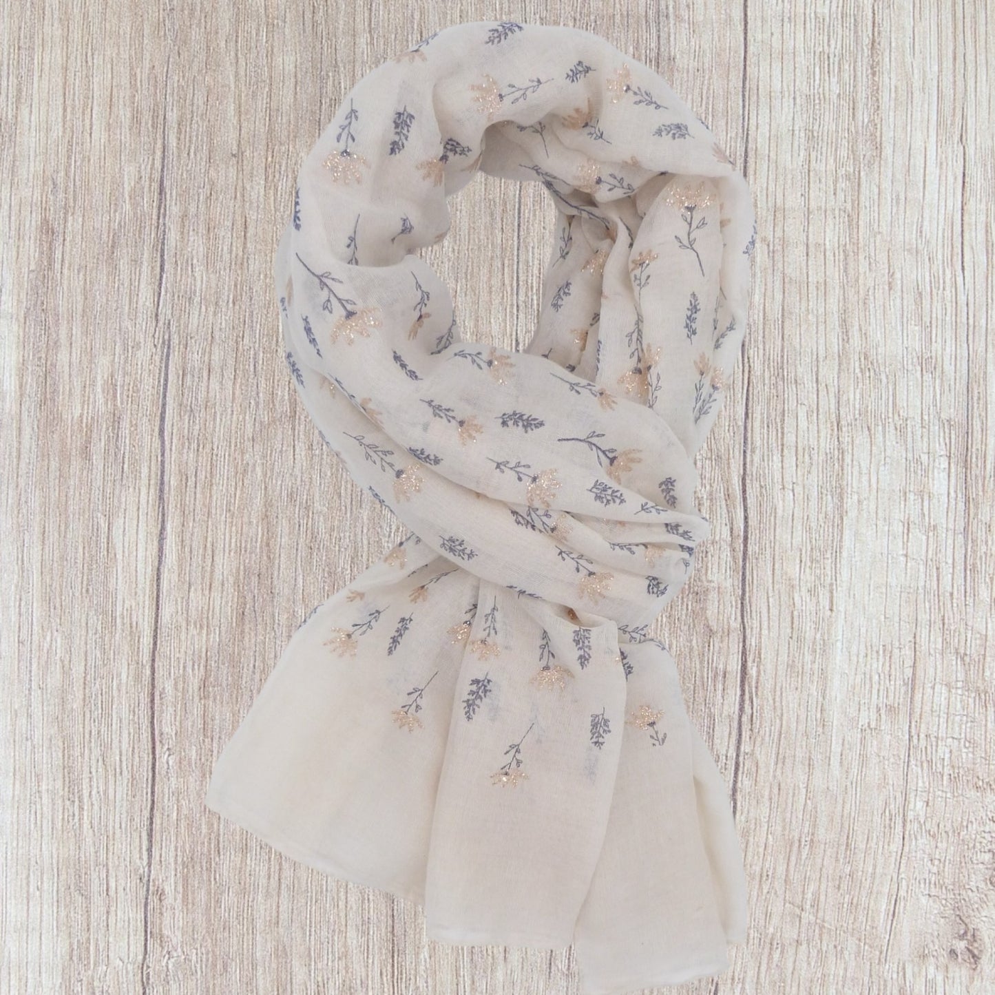 Glitter Tiny  flower Scarf