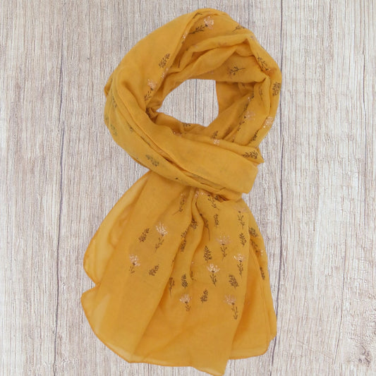 Glitter Tiny  flower Scarf