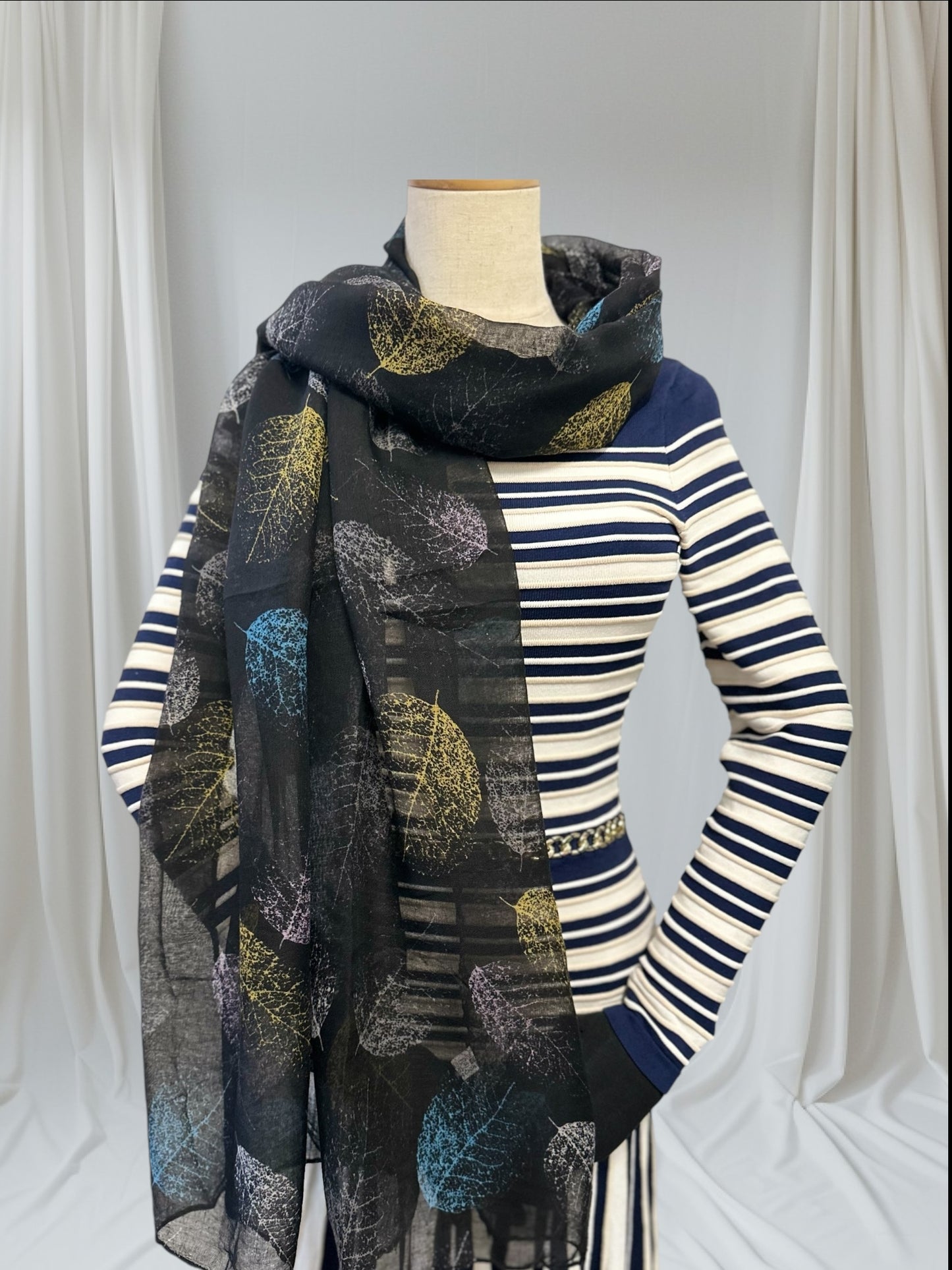 Colour Tree Leaves Leaf Print Scarf
