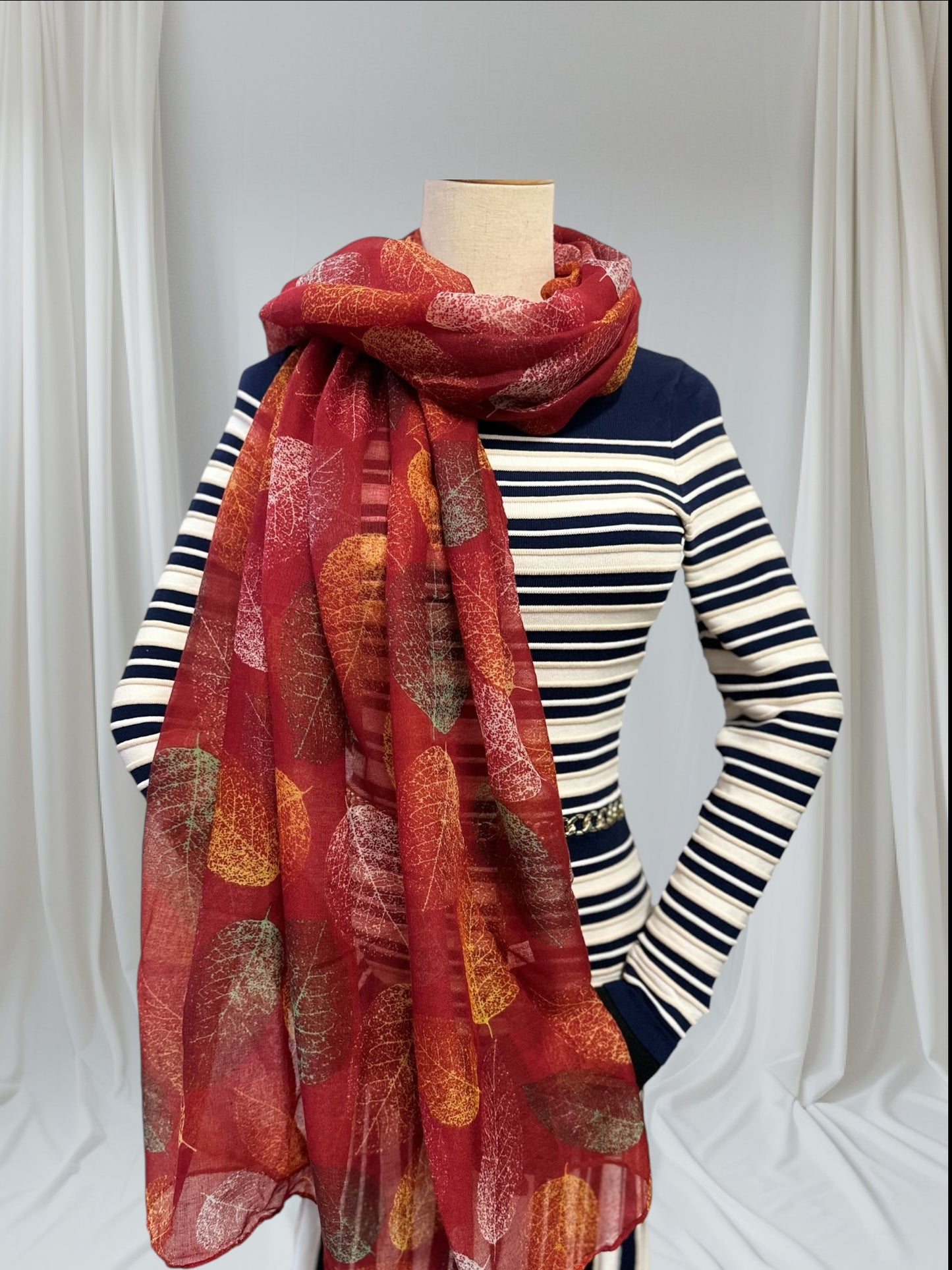 Colour Tree Leaves Leaf Print Scarf