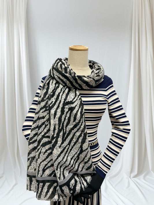 African Animal Zebra Print Scarf